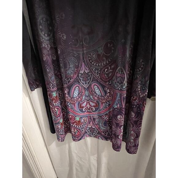 Desigual Navy Purple Paisley Print T Shirt Shift Day Dress Sz S Made In Spain - Picture 2 of 4